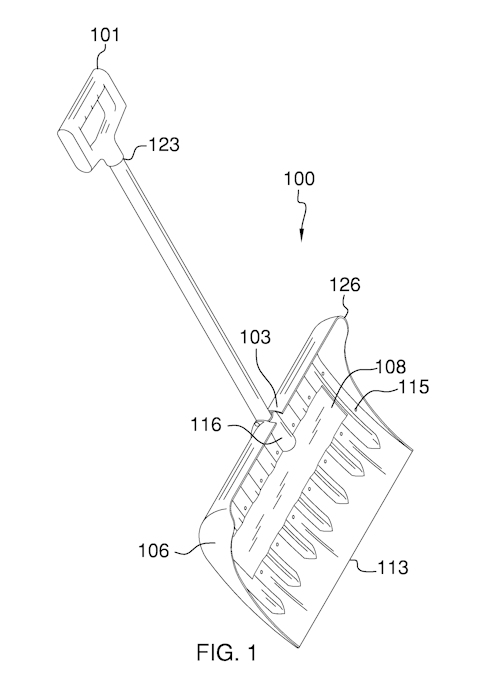 Shovel with living hinge